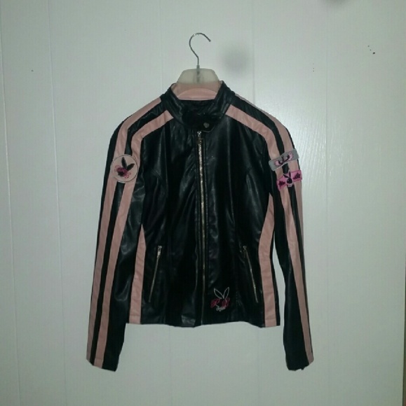 Playboy Black/Pink Motorcycle Jacket