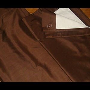 Pottery Barn Espresso Brown Dupioni Silk Drapes