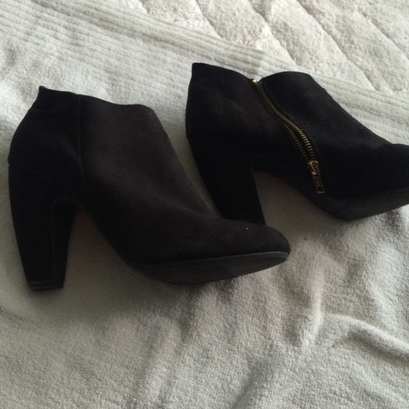 Black suede booties