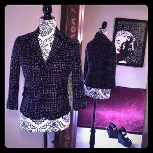 🚨SALE Vintage Cropped Pink & Black Blazer