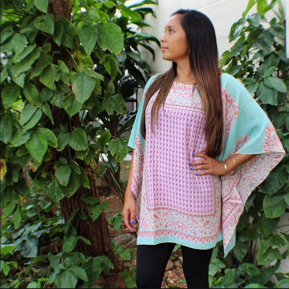 Mint green paisley shirt