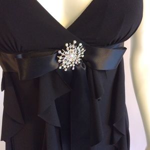 BLACK TIER LONG GOWN BY CACHE size 2