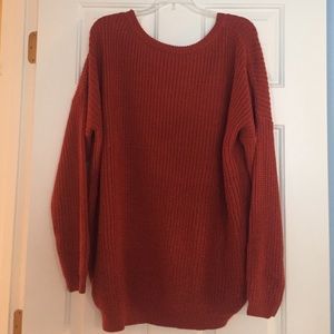 NWOT V Back Burnt Orange Oversized Sweater