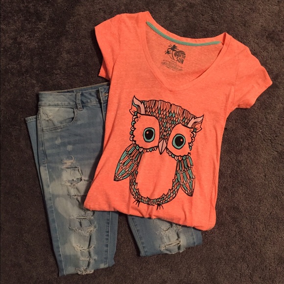 Bright Orange Owl Tee