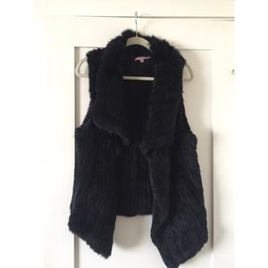 Dark navy rabbit fur vest