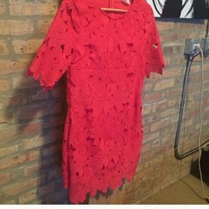 Coral lace/crotchet dress..make an offer