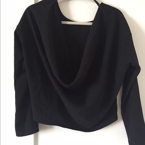 Cropped silk top, cute low back!