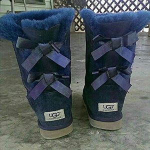 Purple/Navy Authentic UGG button Bailey bows