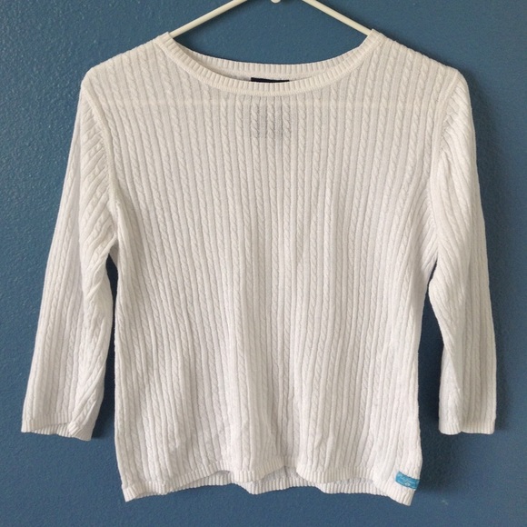 💰 SOLD 💰 ᖇᎯLᎵᏂ LᎯᏌᖇᏋᏁ White Slight Crop Sweater