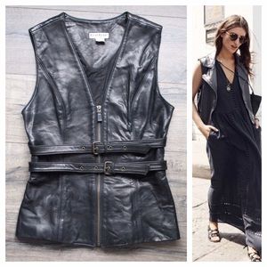 The Black BEBE Leather Vest You Have Been Missing