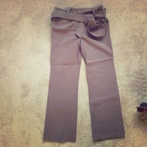 Wide leg dress pants with matching tie belt