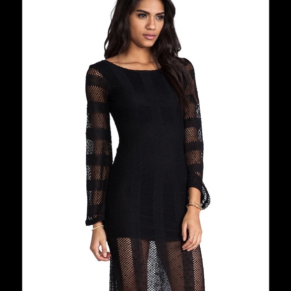 Black crocheted dress. RVCA Arbuckle.