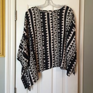 Asymmetrical  tribal poncho/caftan top from Japan