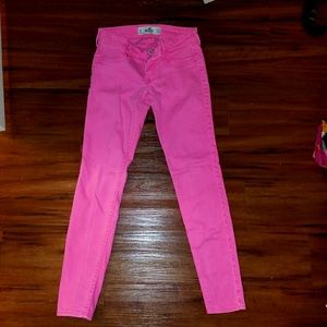 Neon Bright Pink Hollister Skinny Jeans Size 1R