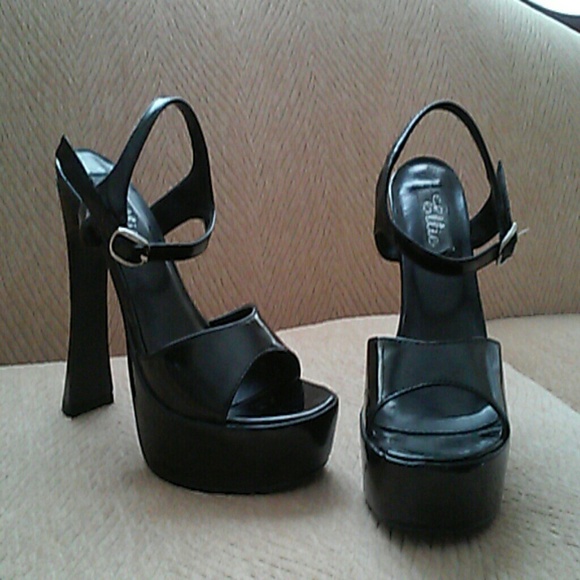 Black platform shoes
