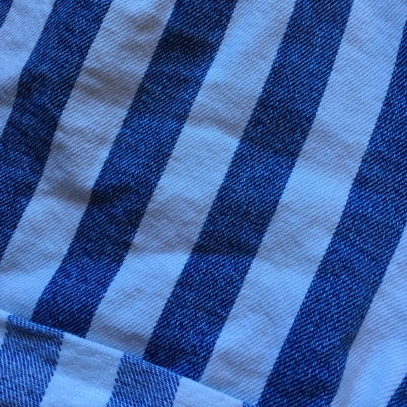 Striped jean high waisted shorts - Picture 2 of 4