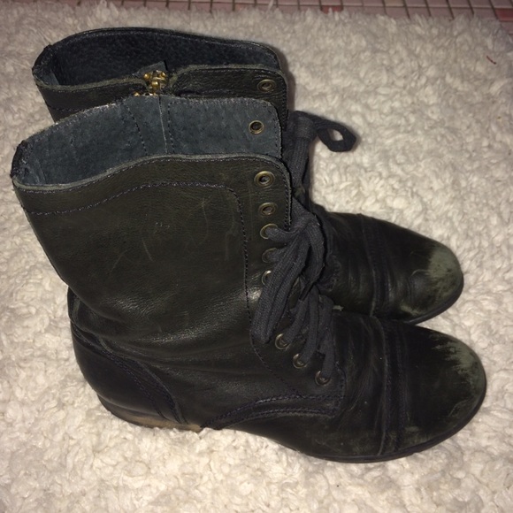 "destroyed" Steve Madden combat boots