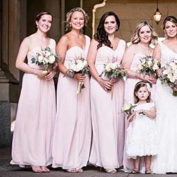 Pretty pink one shoulder gown