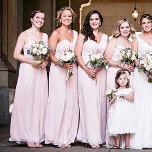 Pretty pink one shoulder gown