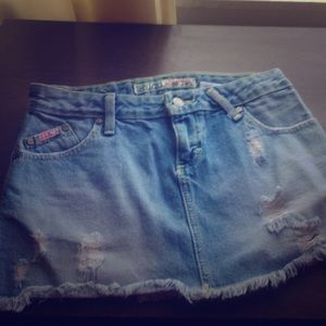 Blue jean mini skirt
