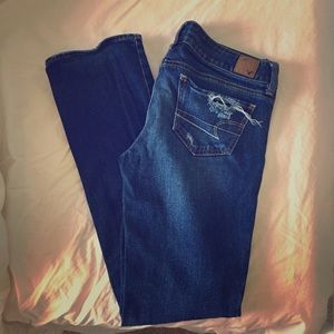 American Eagle Straight Leg Distressed Jeans