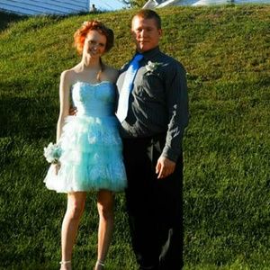 Mint blue homecoming dress
