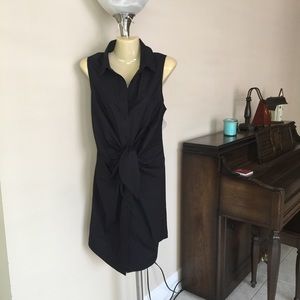 Black Cotton Moda Dress with Tie