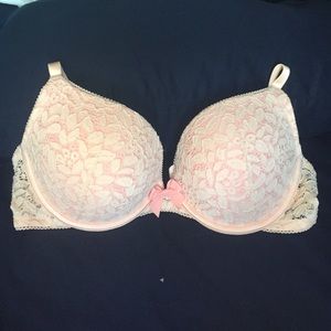 Aerie Peach floral lace bra size 34D