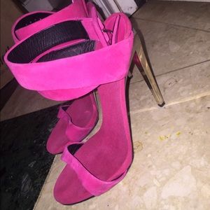 Giuseppe Zanotti Pink Wrap Suede Sandals 37.5
