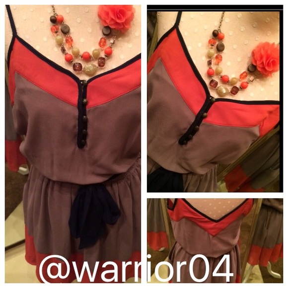 Double Zero Dresses & Skirts - 🎉HP 3/26/16🎉 Double Zero Brown Orange Navy Dress