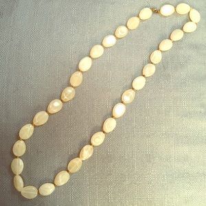 Wood and semi opaque necklace