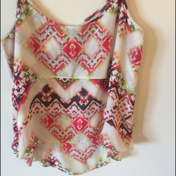 ❌SOLD ikat tiered silk tank - Picture 2 of 2