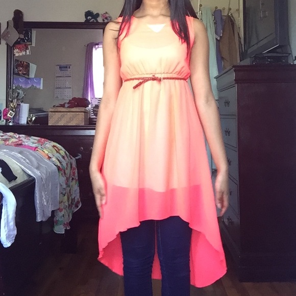 Bright Pink High-Low Dress