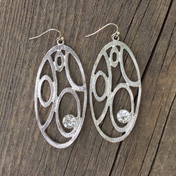 Silver Oval Earrings