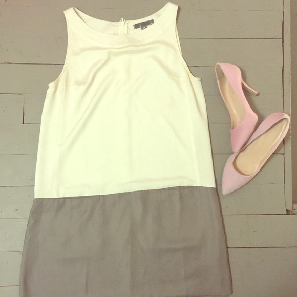 White & Gray Shift with Pockets
