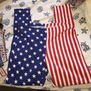 American Apparel flag leggings large