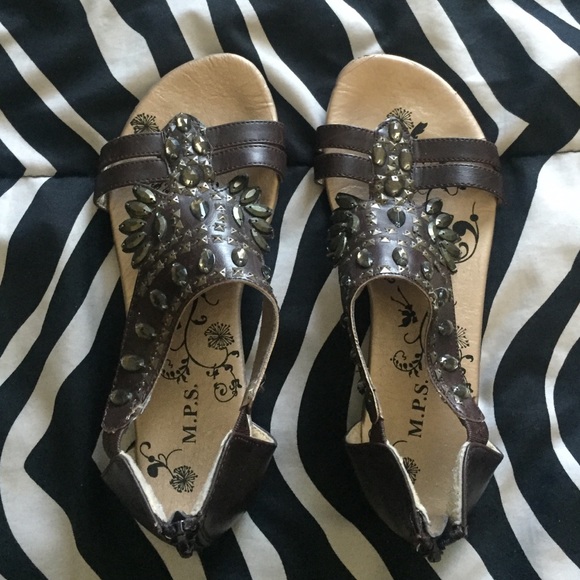 Beautiful brown jeweled sandal