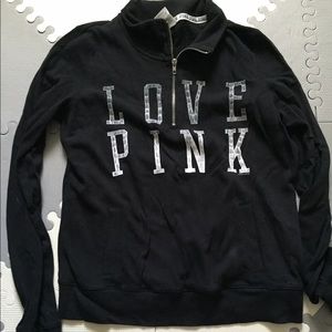 Victoria's Secret PINK black zip up hoodie