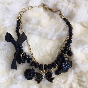 Black & gold Enamel Charm Bracelet