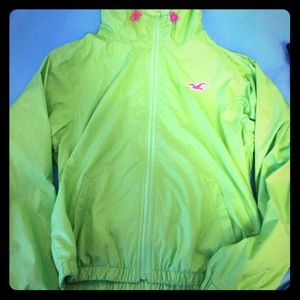 Hollister Neon Green Windbreaker M