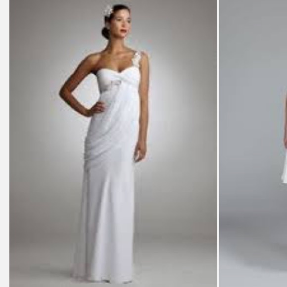 David's Bridal One Shoulder Wedding Dress
