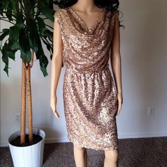 Eliza J Dresses & Skirts - Gold Sequins Dress size 6 by Eliza J New York