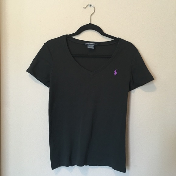 ❣SALE❣ Ralph Lauren - Vneck Tee - Black - Picture 1 of 3