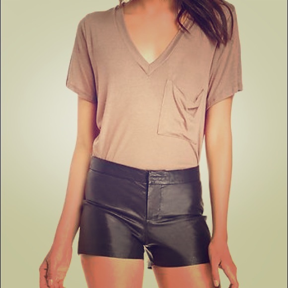 Lily White Faux Black Leather Shorts SZ M