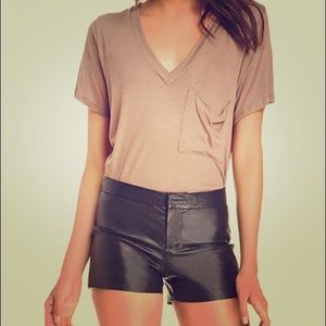 Lily White Faux Black Leather Shorts SZ M