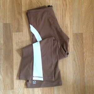 Lululemon Brown and White Capris