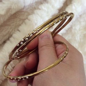 Stella & Dot Rhea bangles in gold