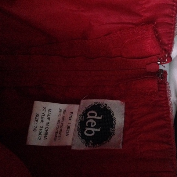 Red homecoming/prom strapless dress - Picture 3 of 4