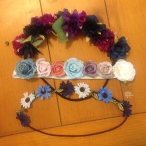 3 Floral Headbands