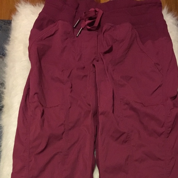 Dark red jogging pants
